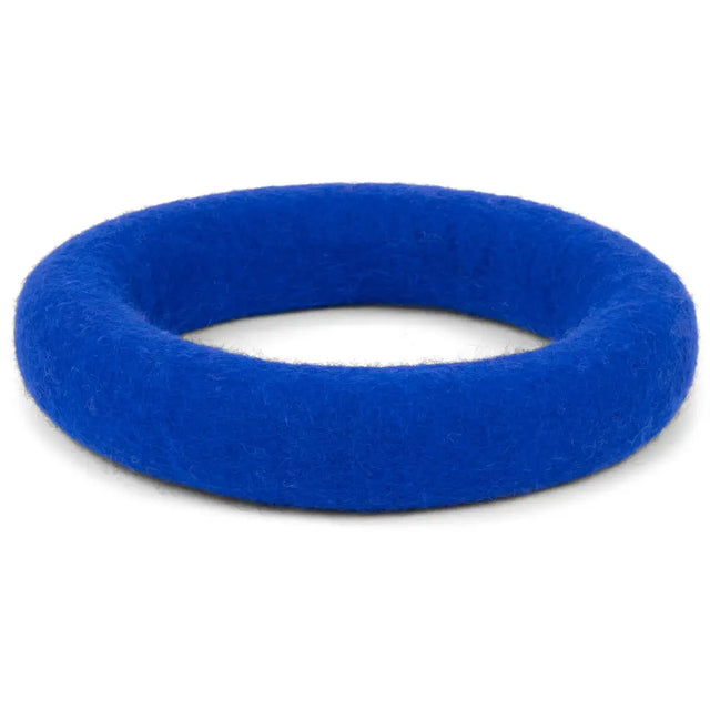 Filzring aus Schurwolle Dein nachhaltiges Hundespielzeug, Filzring aus Schurwolle in Blau, zum leisen Spielen