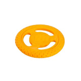 Orange strukturierte gummischeibe kiwi walker dog disc frisbee mit drei griffen für land und wassergebrauch