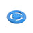 Blauer kiwi walker dog disc frisbee mit strukturierter oberfläche und drei griffen für spiel an land und wasser