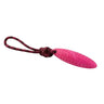 Robustes pinkes kiwi walker zeppelin apportierspielzeug aus gummi mit geflochtenem schwarz-rotem seilgriff