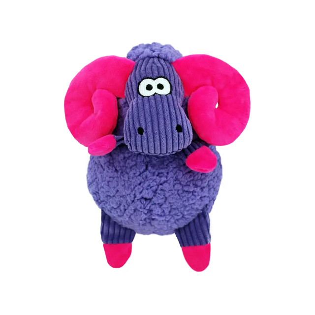 KONG Sherps Floofs Widder kuscheltier, lila Plüschramm, pinke Hörner, perfekt zum Kuscheln
