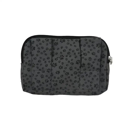 Graue gassitasche arizona mit pfotendruck, hochwertige verarbeitung, leckerli-tasche arizona