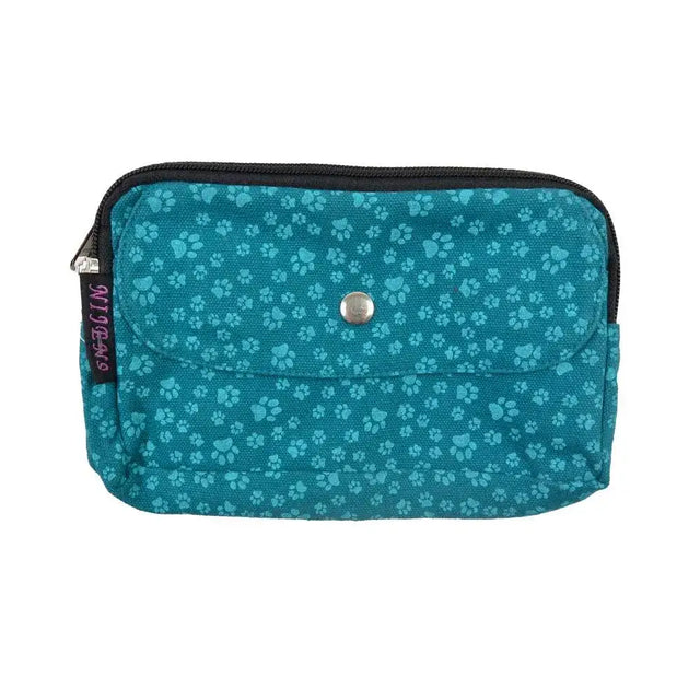 Teal paw-print gassitasche Arizona von Nijens Petrol, Leckerli-Tasche Arizona