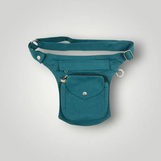 Teal Canvas Hip Bag Leckerli-Tasche Barcelona von Nijens Petrol mit viel Stauraum