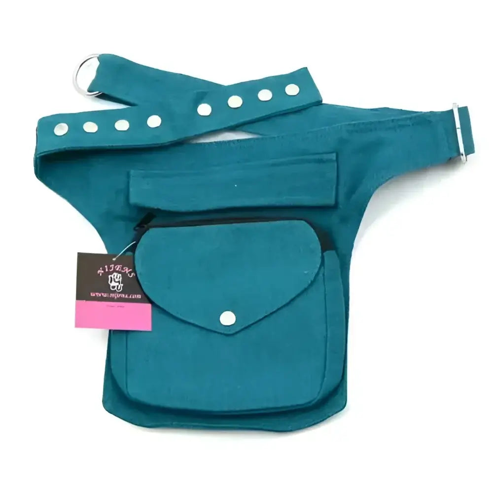 Teal Canvas Hip Bag Leckerli-Tasche Barcelona von Nijens petrol meliert
