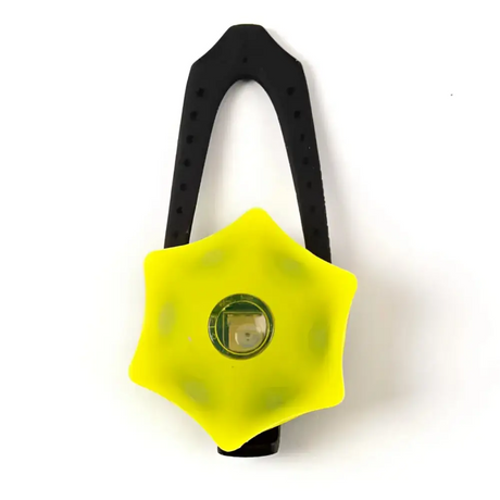 Hunde LED Sicherheitslicht in Sternform mit schwarzem Hängegurt, perfekt für Hundehalsband