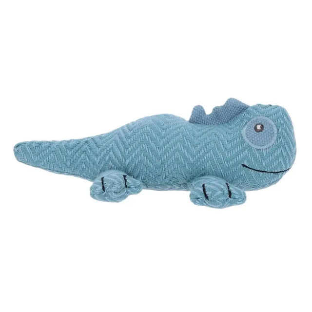 Nachhaltiges paws4earth Hundespielzeug Recycled Gecko aus weichem blauem Stoff