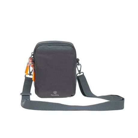 Darkgraue Palopa Greta Snack Bag mit oranger Zipper-Pull, perfekt für hundespielzeug