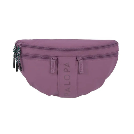 Lila Bum Bag Emma mit zwei Reißverschlusstaschen und dekorativem Kordelzug