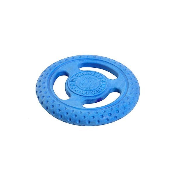 Pfotenimglueck Kiwi Walker Dog Disc Frisbee aus blauem TPR-Schaumstoff, schwimmfähig und robust, Ø 22 cm