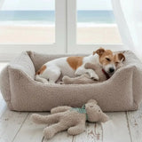 Beige plüschteddy charly paddy hundebett aus weichem, strukturiertem stoff für gemütliche hundepausen