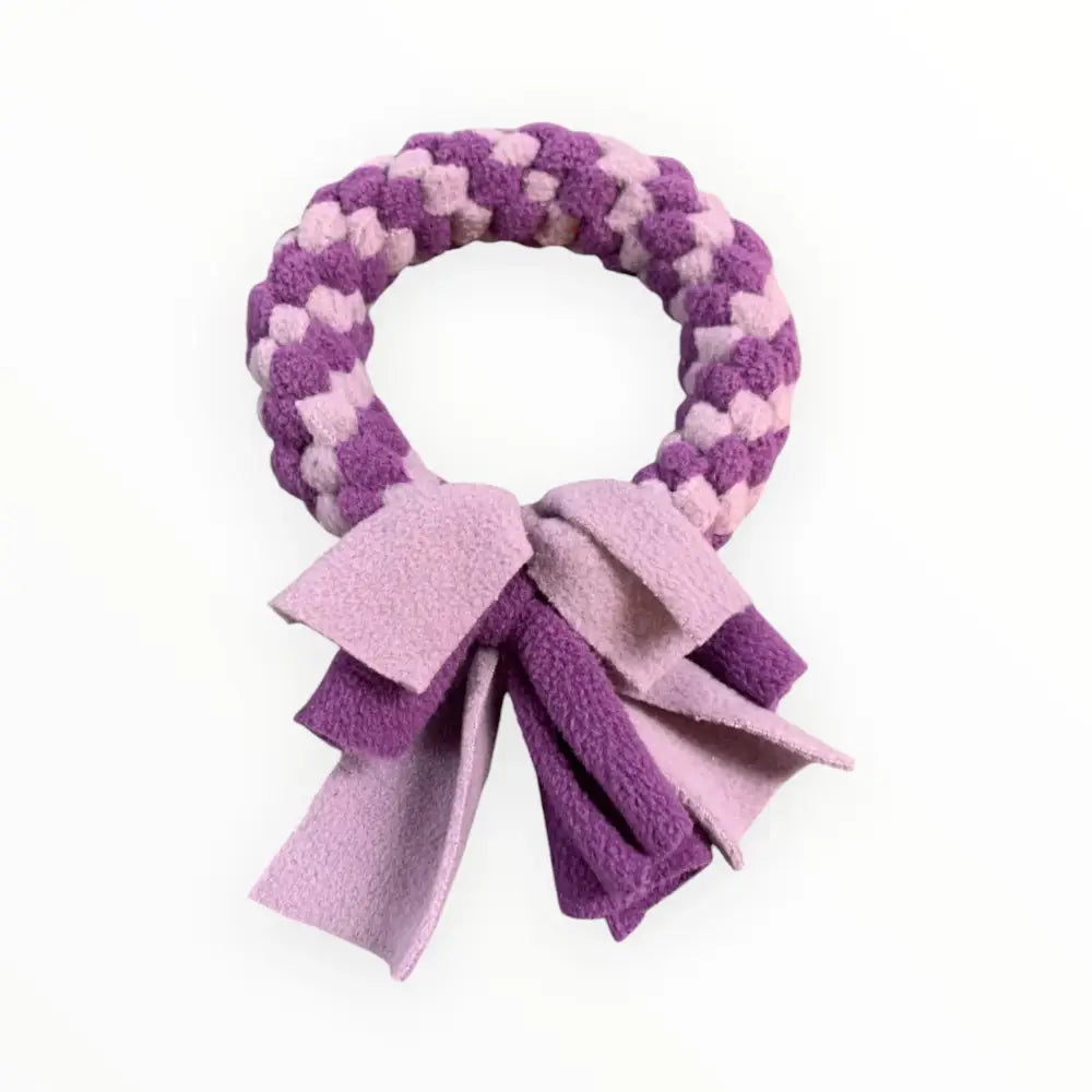 Ring Zergel Purple Rain Hundespielzeug aus Öko-tec Fleece, pink und lila Zergel