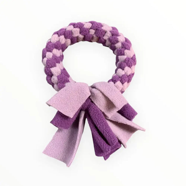Ring Zergel Purple Rain Hundespielzeug aus Öko-tec Fleece, pink und lila Zergel