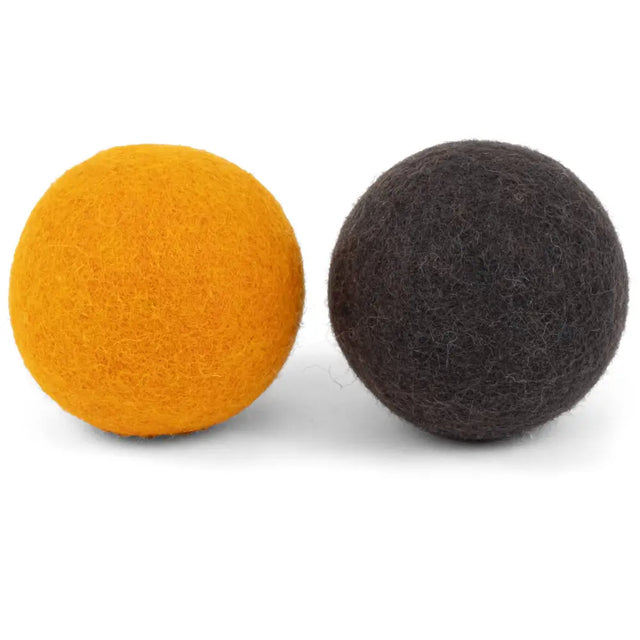 Bunte Schurwoll-Bälle für Hunde im Set 7 cm mit Schafswolle, gefilzter Oberfläche, nachhaltig