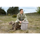 Beiger Rolltop Rucksack Yoska mit Frontverschluss, stylischer Rucksack Yoska für Alltag