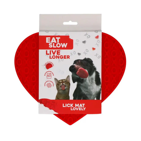 Rotherzförmige Schleckmatte im Verpackung, perfektes Hundespielzeug für Spaß