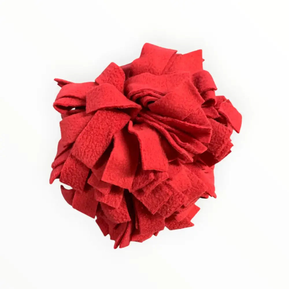 Red shaggy rug Schnüffelball Bordeaux aus Schweiz hergestellt mit Öko-Tex Fleece