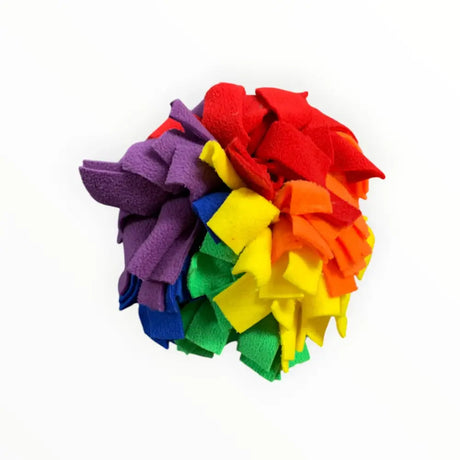 Schweiz hergestellt liebevoller handarbeit Schnüffelball Rainbow mit bunten Pompons