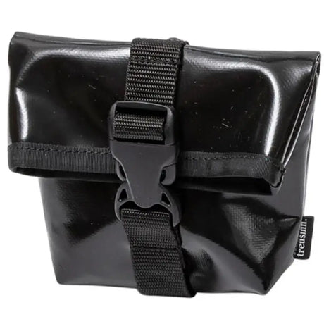 Schwarze glänzende nylontasche treusinn ideale begleiter mit schwarzem gurt und schnalle für hundespielzeug und hundehalsband