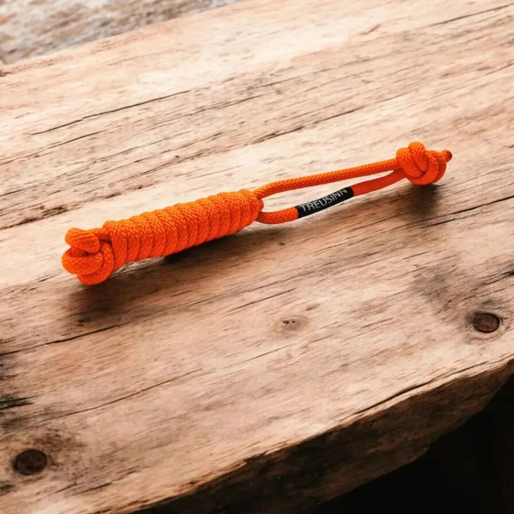 Orange Rope Hundespielzeug mit geknoteten Enden, tau-spielzeug spiely, robustes design
