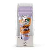 Purple und orange tube mit vegdog lever wurst veganem hundefutter pâté für hunde